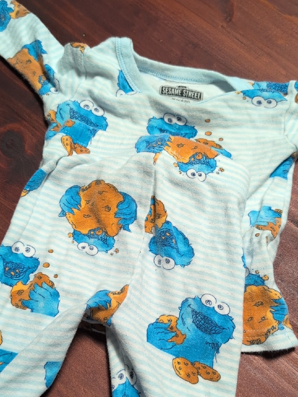 Sesame Street Blue and Orange Cookie Monster Infant Sleepwear Set